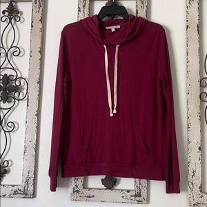 Lightweight, maroon, hoodie